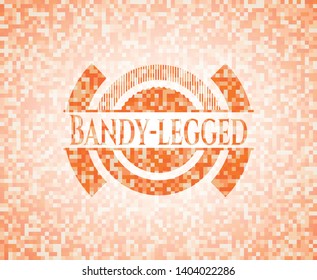 Bandy-legged abstract orange mosaic emblem with background