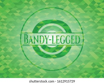 Bandy-legged green emblem. Mosaic background. Vector Illustration. Detailed.