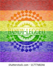 Bandy-legged on mosaic background with the colors of the LGBT flag