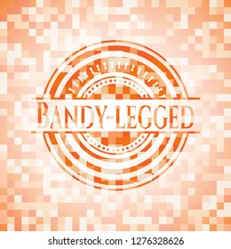Bandy-legged orange mosaic emblem with background