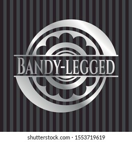 Bandy-legged silver badge or emblem. Vector Illustration. Mosaic.