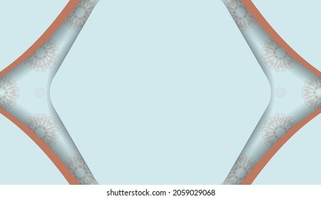 Baner in aquamarine color with Indian coral pattern and place for text