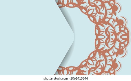 Baner in aquamarine color with luxurious coral ornaments and space for logo or text