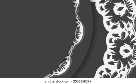 Baner en negro con un patrón blanco abstracto y un lugar para tu logo