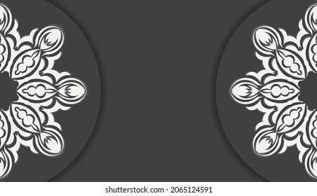 Baner of black color with abstract white ornament for design under your text