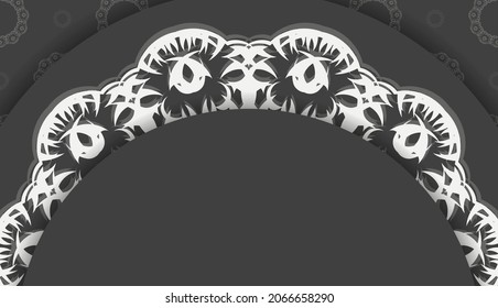 Baner en negro con un patrón en blanco griego y espacio para tu logo
