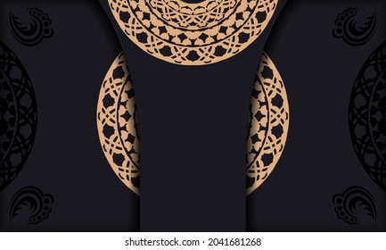 Baner de negro con un lujoso patrón marrón y un lugar para tu texto