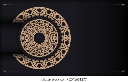 Baner in black with a luxurious brown pattern and a place for your logo