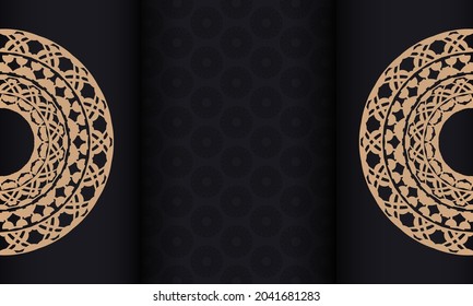Baner in black with a luxurious brown pattern and a place for your text