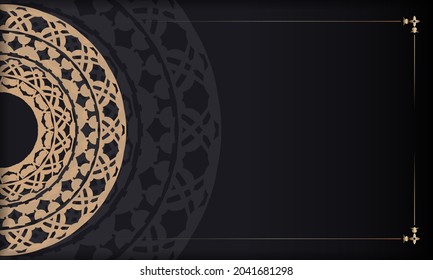 Baner in black with a luxurious brown pattern and space for text