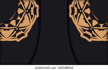 Baner in black with a luxurious orange pattern and space for logo or text
