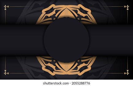 Baner in black with a luxurious orange pattern and space for text