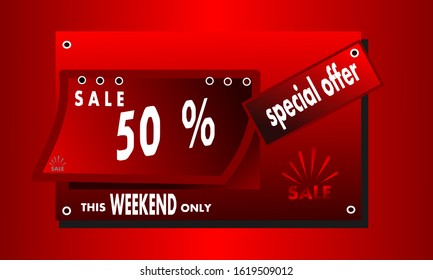 baner sale, vector illustration in red can be used for business poster brochures and for others.