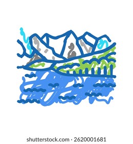 banff national park doodle icon sketch vector. banff national park sign. isolated symbol illustration