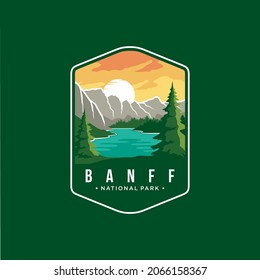 Banff National Park Emblem patch logo illustration