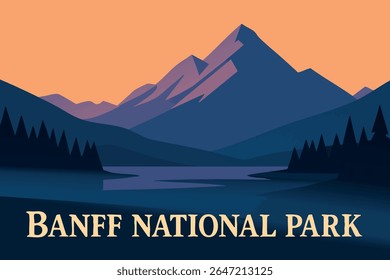 O Parque Nacional Banff oferece vistas geométricas deslumbrantes onde os picos agudos das montanhas contrastam com as curvas suaves dos lagos alpinos, misturando a grandeza da natureza com a arte