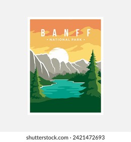 Banff National Park poster vector illustration design