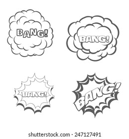 Bang blast flash comics blow isolated on white vector illustration