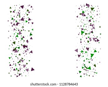 Bang, Blast, Glass Memphis Vector Frame. Explosion, Triangle Flying Particles Grunge Border Design. Broken Moving Vortex Fragments Exploding Glass Frame. Shattered Fragment Burst Explosive Background
