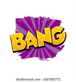 bang boom pow hand drawn pictures effects. Template comics grunge speech bubble brush halftone dot background. Pop art style. Comic dialog text cloud. Creative sketch explosion.