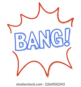 pincel bang sobre fondo blanco, ilustración vectorial.
