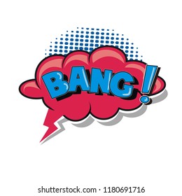 Bang bubble speech with halftone background