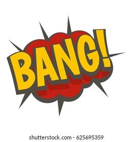 Bang, comic book explosion icon flat isolated on white background vector illustration