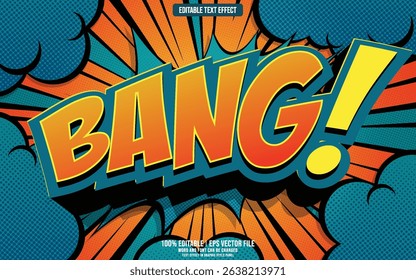 Bang Comic cartoon style 3D editable text effect