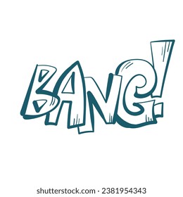 bang comic pop text emotional speech sound vector hand drawn doodle 