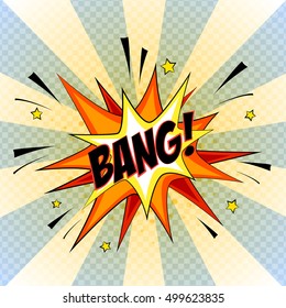 Bang. Comic Speech Bubble. Cartoon Vector Illustration