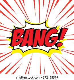 Bang comic speech bubble in pop art style 