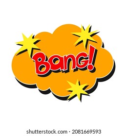 BANG comic text. Pop art style. Vector illustration.