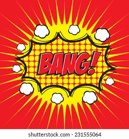 Bang Comic Wording Design Comic Background Stock Vector (Royalty Free ...