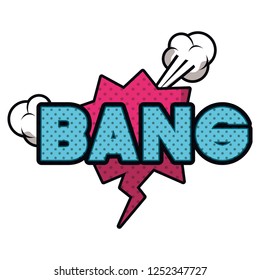 bang comic words in speech bubble isolated icon