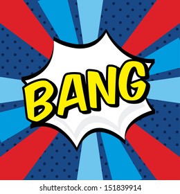 bang comics icon over grunge background vector illustration  