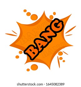 Bang comics, speech balloon text. Order a flat style banner with a white background. Vector illustration