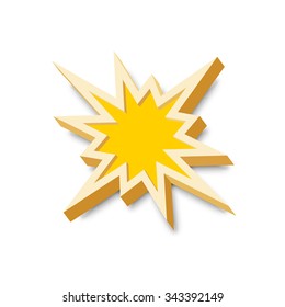 Bang explosion sign with 3D style and shadow