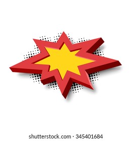 Bang explosion sign with 3D style and shadow