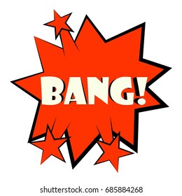 Bang explosion sound effect icon. Cartoon illustration of bang sound effect vector icon for web design