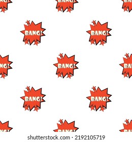 Bang Explosion Sound Effect Pattern Seamless Background Texture Repeat Wallpaper Geometric Vector