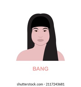 Bang flat icon. Colored element sign from beauty salon collection. Flat Bang icon sign for web design, infographics and more.