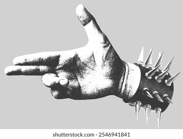 Bang Bang Mão Gesture com Spike e Pulseira Studed