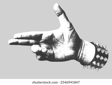 Bang Bang Gesto de la mano con Spike y pulsera con tachuelas