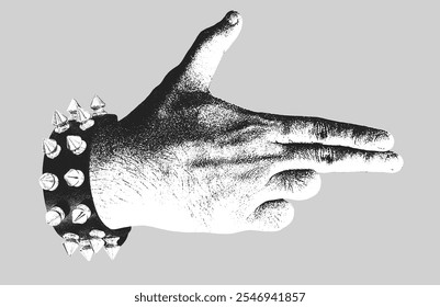 Bang Bang Mão Gesture com Spike e Pulseira Studed