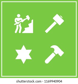 bang icon. 4 bang vector set. hammer and star icons for web and design about bang theme