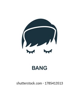 Icono de bang. Elemento sencillo de la colección de salones de belleza. Icono de Bang creativo para diseño web, plantillas, infografías y más