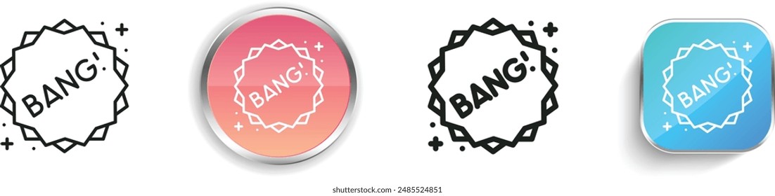 bang icon. Thin Linear, Regular and Button Style Design Isolated On White Background