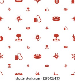 bang icons pattern seamless white background. Included editable filled smoking can, explode, explosion, smoke bomb icons. bang icons for web and mobile.