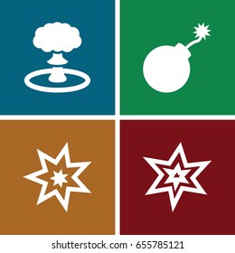 Bang icons set. set of 4 bang filled icons such as