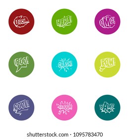 Bang icons set. Flat set of 9 bang vector icons for web isolated on white background